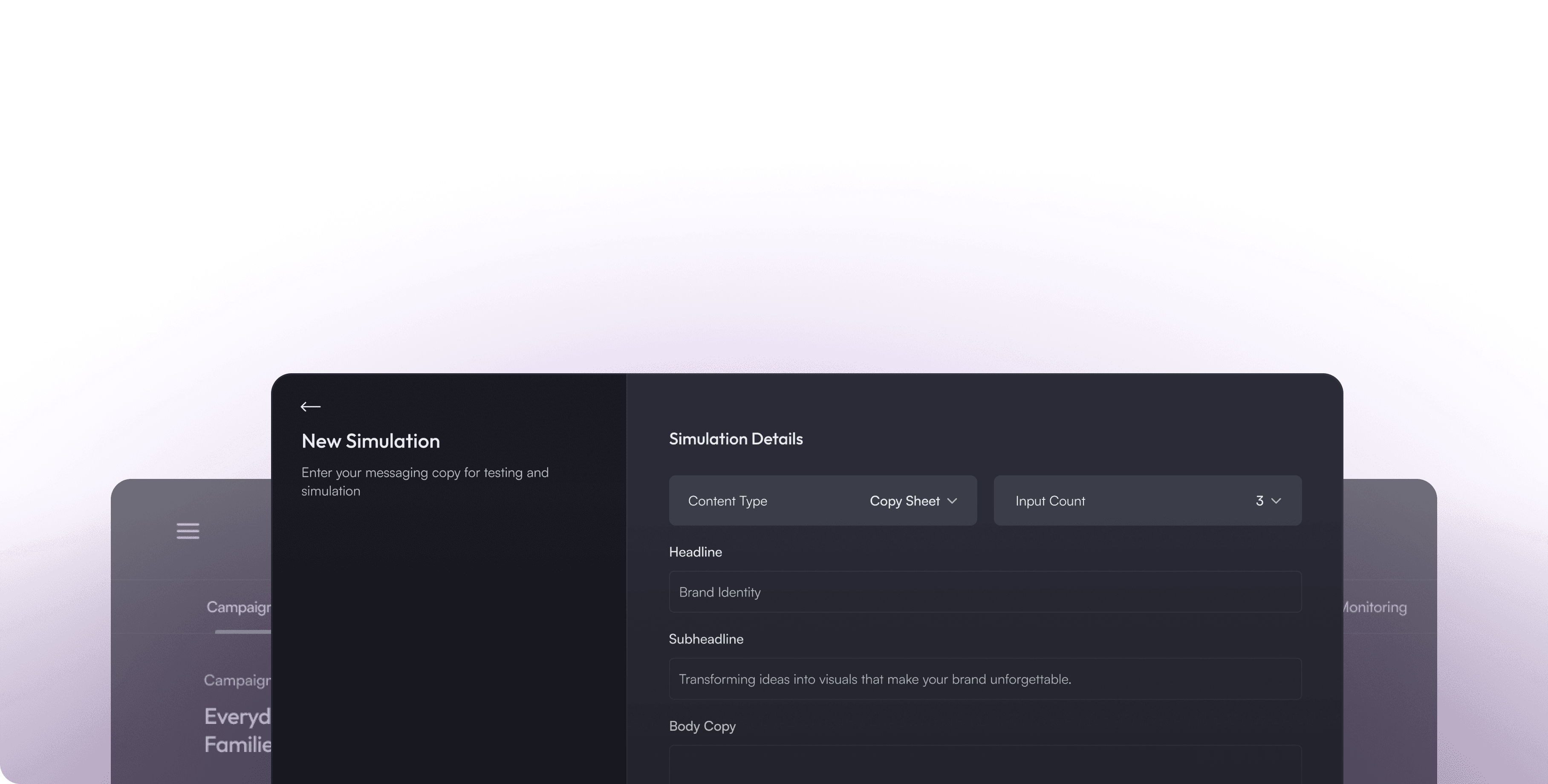 Test message variants